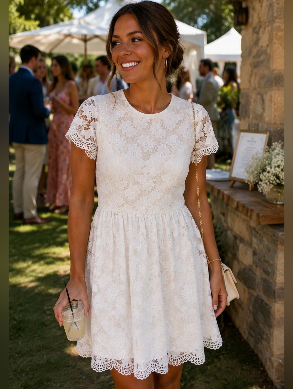 Alice + Olivia Floral Lace Fit & Flare Dress Size 4